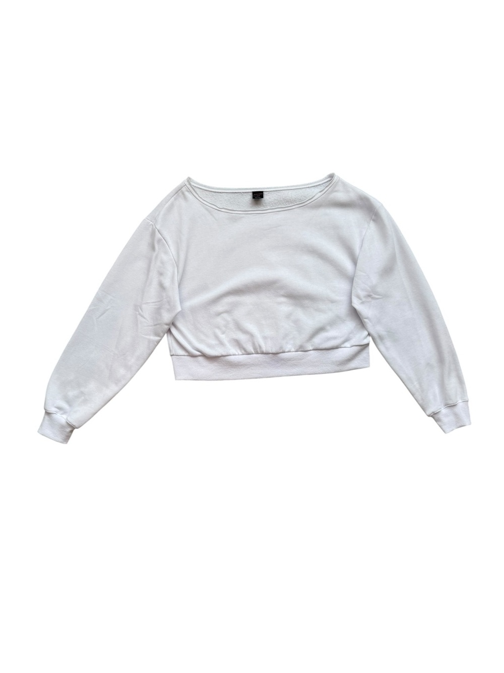 Suzette Collection Off-the-Shoulder Cropped Sweatshirt